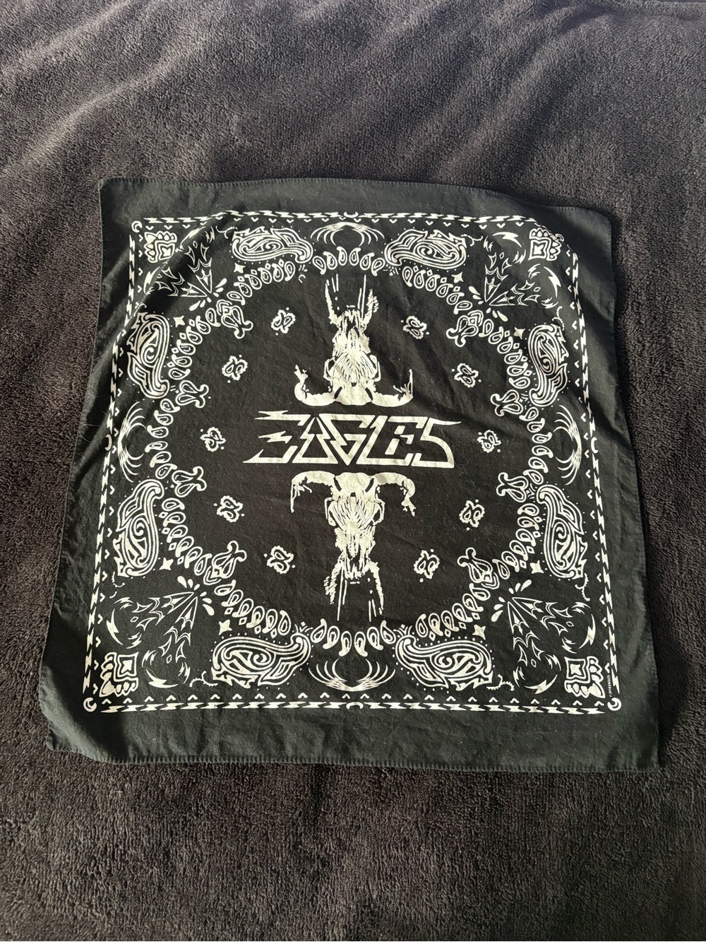 The Eagles Band black bandana 20” x 20” 70s band